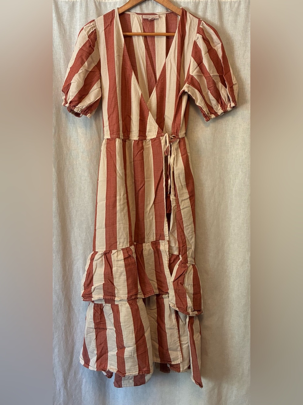 Knox Rose Striped Midi Wrap Dress